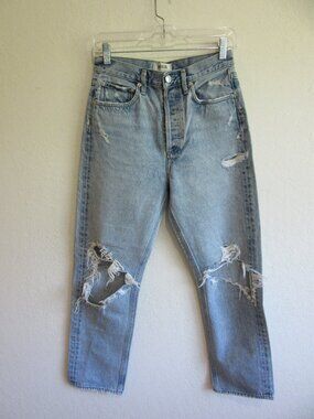 A GOLD E Medium Blue 25 Distressed Denim Jeans